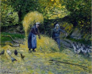 卡米耶 畢沙羅 Peasants Carrying Straw, Montfoucault 卡米耶 畢沙羅 Peasants Carrying Straw, Montfoucault